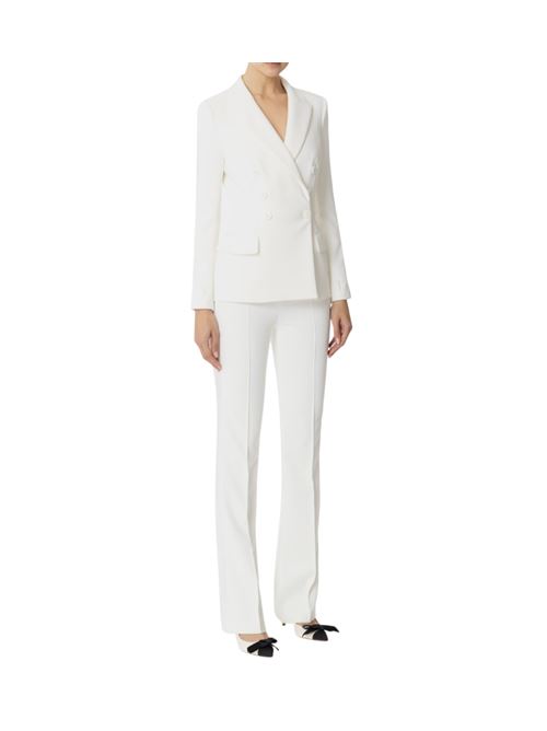 Double-breasted crepe suit with satin bands ELISABETTA FRANCHI | TP00251E2.360